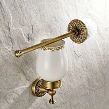 Leyden Antique Brass Toilet Brush Holder for Chic Bathrooms