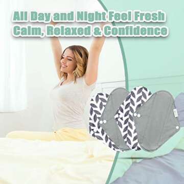 wegreeco Reusable Menstrual Pads - Reusable Sanitary Pads | Reusable Panty Liners | Soft Cloth Menstrual Pads - 6 Pack with 1 Cloth Mini Wet Bag (Medium, Luxury)