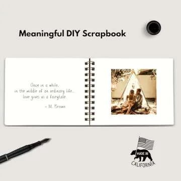 Keepsake Mini Scrapbook, Anniversary First, Foil, 6x7.5, Blank Pgs. Softcover, Meaningful Valentines Day, From Husband From Wife, From Daughter, Book About You and Me.