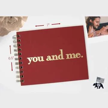Keepsake Mini Scrapbook, Anniversary First, Foil, 6x7.5, Blank Pgs. Softcover, Meaningful Valentines Day, From Husband From Wife, From Daughter, Book About You and Me.