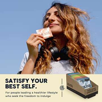 The Good Chocolate - Keto Chocolate Variety Pack, Zero Sugar, Lower Net Carb Snack, Lower Calorie Chocolate Candy Variety Pack, 6 Flavors, 24 Square Family Pack