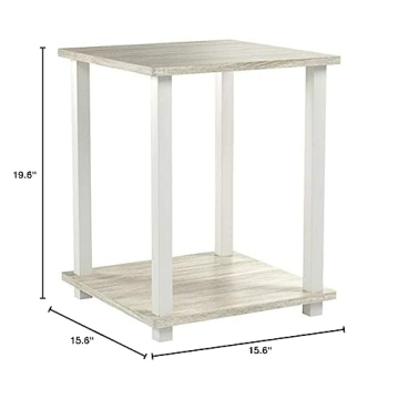 Furinno Sonoma Oak/White Set of 2 End Tables