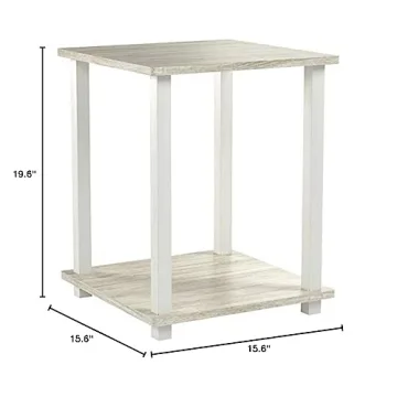 Furinno Sonoma Oak/White Set of 2 End Tables