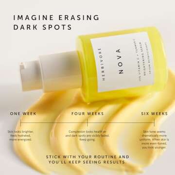 HERBIVORE Nova Brightening Serum for Face – 15% Vitamin C + Turmeric to Visibly Improve the Look o...