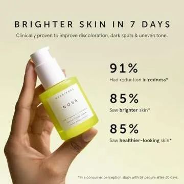 HERBIVORE Nova Brightening Serum for Face – 15% Vitamin C + Turmeric to Visibly Improve the Look of Dark Spots and Even Skin Tone, Plant-based, Vegan, Cruelty-free, 30mL /1 oz