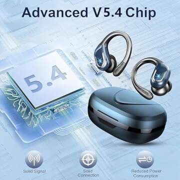 Wireless Earbuds Sport Bluetooth Headphones 5.4, 75Hrs Stereo New Bluetooth Earbuds with 4 HD Mic, O...