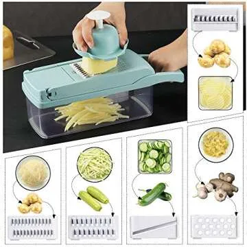 Cambom Vegetable Chopper with 8 Interchangeable Blades