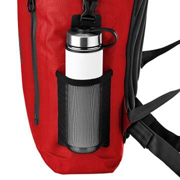 Skog Å Kust BackSåk Pro Waterproof Floating Backpacks with Exterior Airtight Zippered Pocket (Red, 35 Liter)