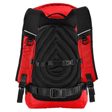 Skog Å Kust BackSåk Pro Waterproof Floating Backpacks with Exterior Airtight Zippered Pocket (Red, 35 Liter)