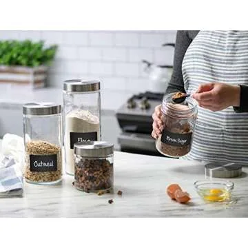 Airtight Glass Canister Set for Kitchen or Bathroom
