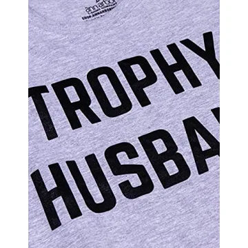 Trophy Husband T-shirt Funny Gift for Him Grey Size L