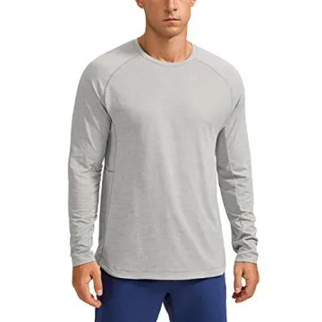 CRZ YOGA Lightweight Long Sleeve Shirts for Men - Moisture Wicking Quick Dry Shirt