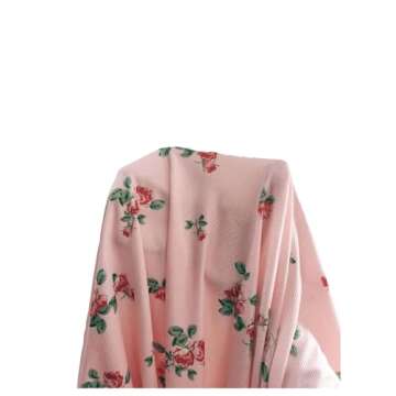 SHENHE Women's Ribbed Deep V Neck Floral Print Lace Trim Sexy Nightgown Chemise Slip Dress Pink Flower Small