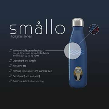 smållo Water Bottle with Owl Design for Hydration