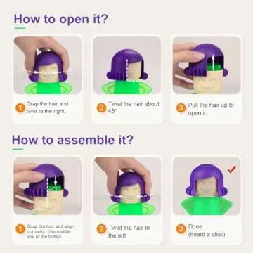 Asltw Happy Mama Microwave Cleaner, Smile Mama Microwave Steam Cleaner, Just Add Vinegar and Water, Easily Cleans the Crud in Minutes (Green-1)