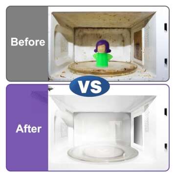 Asltw Happy Mama Microwave Cleaner, Smile Mama Microwave Steam Cleaner, Just Add Vinegar and Water, Easily Cleans the Crud in Minutes (Green-1)