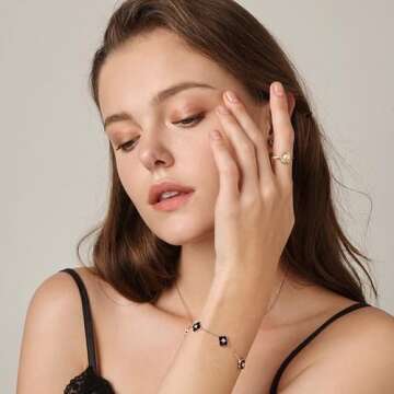 HOSICRON Pearl Ring for Women, 18K Gold Plated Womens Starburst Gold Rings for Bride Wedding Engagem...