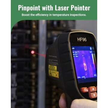 HSFTOOLS HF96 Thermal Camera, Super Resolution 240 x 240, Thermal Imaging Camera with Laser Pointer, 96 x 96 IR Resolution, 25 HZ Infrared Camera,-4°F to 1022°F, 50°FOV, 8h Battery Life Thermal Imager