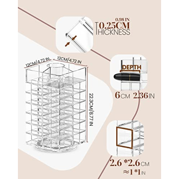 Stylish lexvss Rotating Lipstick Organizer for Your Vanity