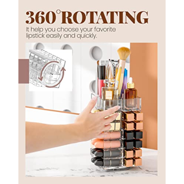 Stylish lexvss Rotating Lipstick Organizer for Your Vanity