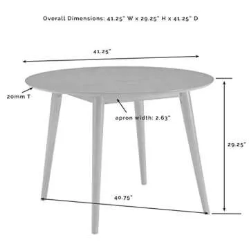 Crosley Furniture Landon Mid-Century Modern Round Wood Dining Table, Acorn
