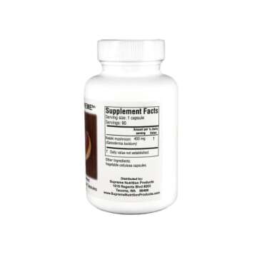 Supreme Nutrition Reishi Supreme, 90 Pure Reishi Mushroom Vegetarian Capsules