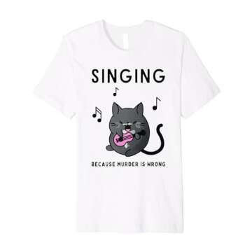 Singing Because Murder is Wrong | Cute Cat Cozy Mystery Premium T-Shirt