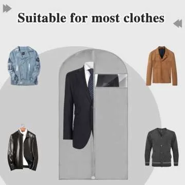 Fafish Dress Bags for Gowns Long,60'' Garment Bag Suit Bag for Closet Storage and Travel,Set of 2 (Black+Grey)