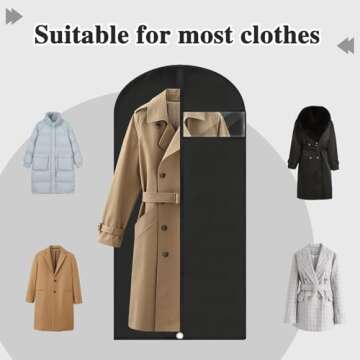 Fafish Dress Bags for Gowns Long,60'' Garment Bag Suit Bag for Closet Storage and Travel,Set of 2 (Black+Grey)