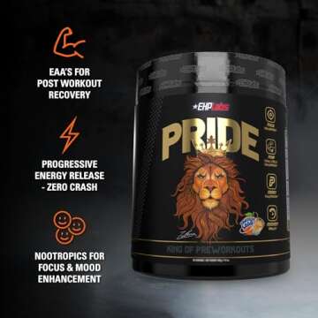 EHP Labs Pride Pre Workout Powder Energy Supplement - Sugar Free Preworkout for Men & Women, Energy Powder Boost Drink with BCAA - 280mg of Caffeine - Fantasy Soda (40 Servings)