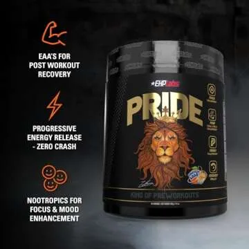 EHP Labs Pride Pre Workout Powder Energy Supplement - Sugar Free Preworkout for Men & Women, Energy Powder Boost Drink with BCAA - 280mg of Caffeine - Fantasy Soda (40 Servings)