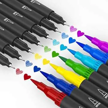 Mogyann Markers for Adult Coloring 72 Coloring Pens Dual Tip Brush Markers for Coloring Books