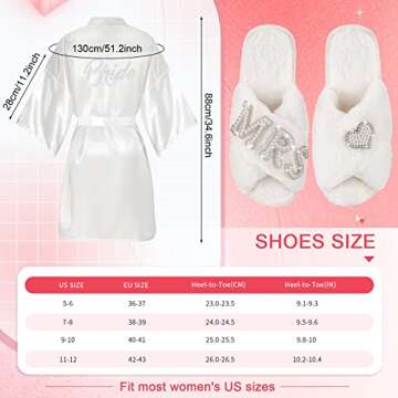 Mepase 2 Pcs Personalized Initial Bride Slippers and Bride Robe Mrs Slippers Bridal Robe Bridal Show...