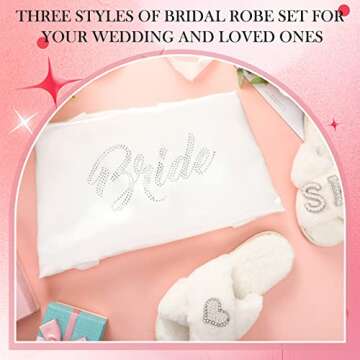 Mepase 2 Pcs Personalized Initial Bride Slippers and Bride Robe Mrs Slippers Bridal Robe Bridal Shower Gifts for Wedding Day(9-10,Heart)