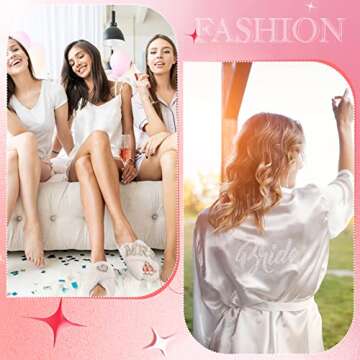 Mepase 2 Pcs Personalized Initial Bride Slippers and Bride Robe Mrs Slippers Bridal Robe Bridal Shower Gifts for Wedding Day(9-10,Heart)