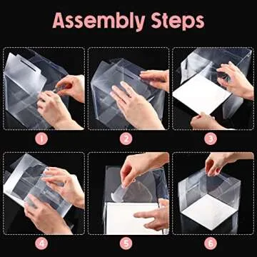 32 Pcs Clear Cake Box Transparent Bakery Boxes Plastic Cake Carrier with Lid and Handle Transparent Food Cupcake Container for Wedding Birthday(6 x 6 x 5 Inch,Classic Style)