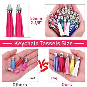 Paxcoo 120Pcs Keychain Tassels for DIY Crafts