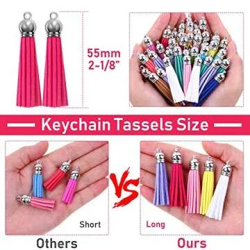 Paxcoo 120Pcs Keychain Tassels for DIY Crafts