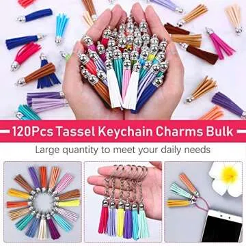 Paxcoo 120Pcs Keychain Tassels for DIY Crafts