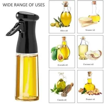 Honbuty Olive Oil Sprayer for Cooking, 200ml Glass Oil Dispenser Bottle Spray Mister, Refillable Food Grade Oil Vinegar Spritzer Sprayer Bottles for Kitchen, Air Fryer, Salad, Baking