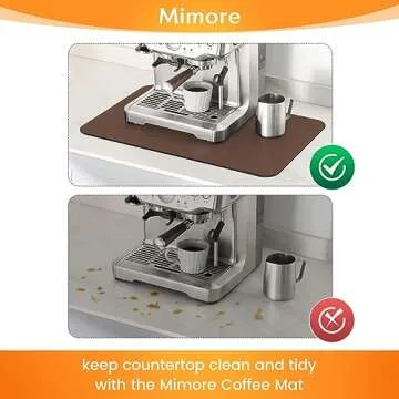 Mimore Coffee Mat - 12x19 Inch Brown Coffee Bar Mat for Countertop - Absorbent, Hides Stains, Rubber Backed - Coffee Bar Accessories Dish Drying Mat Fit Under Coffee Maker Espresso Machine