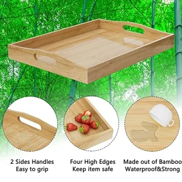 HEITICUP Bamboo Serving Tray for Stylish Entertaining