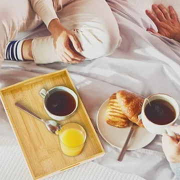 HEITICUP Bamboo Serving Tray for Stylish Entertaining