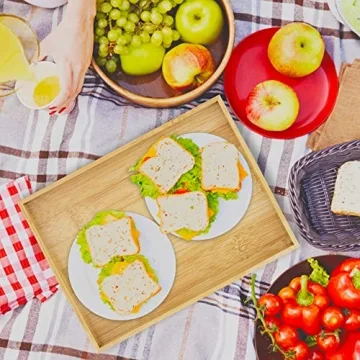 HEITICUP Bamboo Serving Tray for Stylish Entertaining