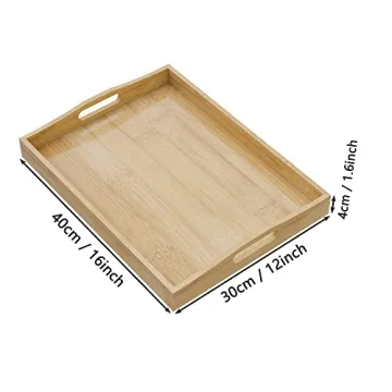 HEITICUP Bamboo Serving Tray for Stylish Entertaining