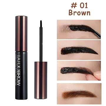 2 PCS Tattoo Peel Off Eyebrow Gel Tint,Tattoo Brow Peel Off Tint Gel,3 Days Long-Lasting Waterproof ...