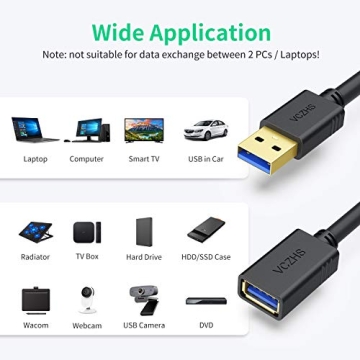 VCZHS 20ft USB 3.0 Extension Cable for Ultimate Connectivity