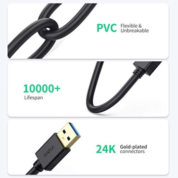 VCZHS 20ft USB 3.0 Extension Cable for Ultimate Connectivity