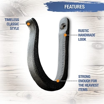 Handmade Railroad Spike Cast Iron Hooks for Vintage Decor