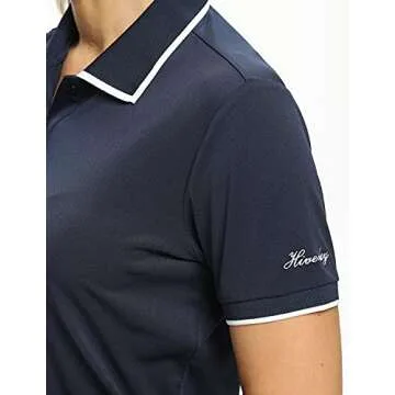 Hiverlay Women Golf Shirts Polo Shirts for Women UPF 50+ Lightweight Quick-Dry Collared Tennis Daily Shirts Work Tops Blue S